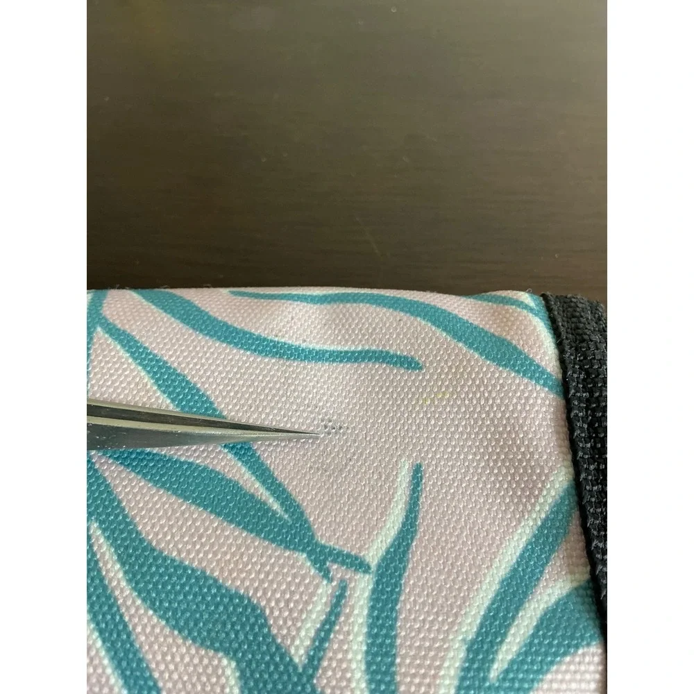 RVCA Wallet Women's Trifold Pink‎ Blue Palm Leaf Print Travel Accessory